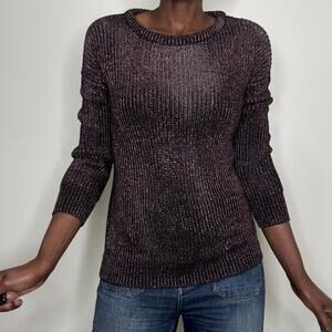AMERICAN APPAREL | Glitter Sparkle Metallic Fisherman Jumper Sweater Size Medium